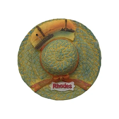 Abbildung von Rhodos Griechenland 3D Hut förmige Kühlschrankmagnet Touristische Souvenirs Harz magnetische Aufkleber Home &amp; Kitchen Dekoration aus China