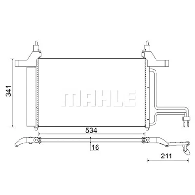 Abbildung von MAHLE ORIGINAL AC 790 000S Klimakondensator mit Trockner 16 10,15 535 FIAT: Stilo Schrägheck