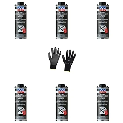 Abbildung von Iloda 6xOriginal Liqui Moly 1l Wachs Unterbodenschutz anthrazit/schwarz 6102 Schutzhandschuhe