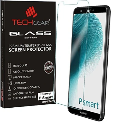 Abbildung von TECHGEAR Schutzfolie kompatibel mit Huawei P Smart Glas Anti Kratzer Schutzabdeckung
