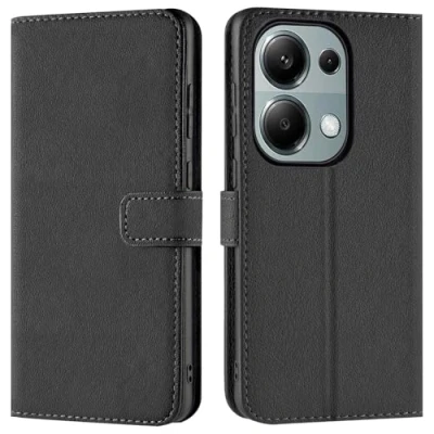 Abbildung von Verco Handyhülle für Xiaomi Redmi Note 13 Pro 4G Hülle, Bookcase Tasche Flipcover Case [Kartenfächer/Aufstellfunktion], Schwarz