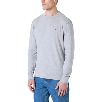 Abbildung von Tommy Hilfiger Herren Sweatshirt Track Top ohne Kapuze, Grau (Light Grey Heather), XXL