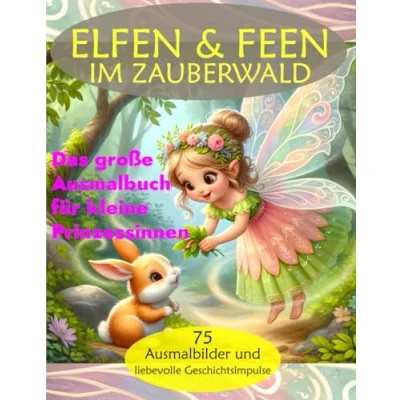 Abbildung von Elfen und Feen im Zauberwald Das Ausmalbuch für kleine Prinzessinnen
