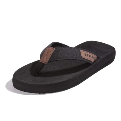 Abbildung von FITORY Herren Flip Flops Beach Sandalen Surfen Zehentrenner Sommerschuhe, Schwarz, 46 EU