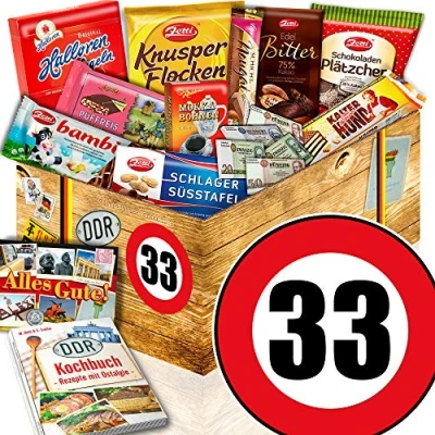 Abbildung von Geschenk zum 33. Geburtstag + Schoko Ostpaket Geschenke 33