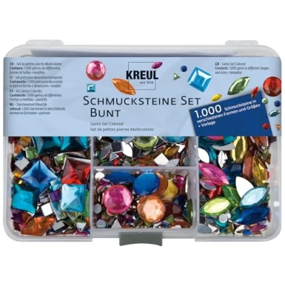 Abbildung von Kreul Bastelnaturmaterial Schmucksteine Set Bunt