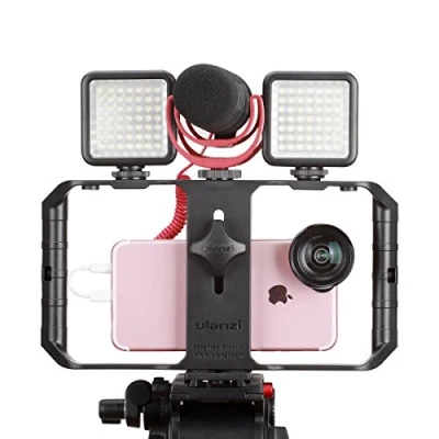 Abbildung von Ulanzi U Rig Pro, Smartphone Video Rig, Filmemach Hülle, Telefon Stabilisator Griff, Stativhalterung für Videomachen, Filmemacher, Videomacher iPhone X 8 Plus, Samsung