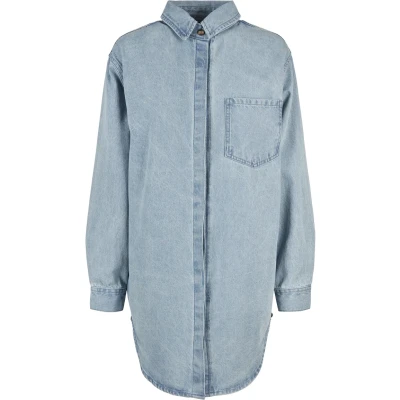 Abbildung von Urban Classics Oversized Jeanskleid, Damen, Größe: 3XL, Tintedlightbluewashed