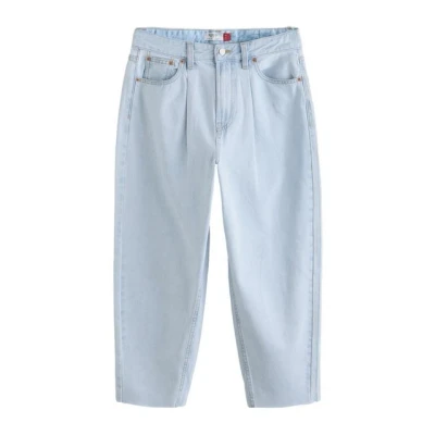Abbildung von Next CROP Barrel Jeans Relaxed Fit, Damen, Größe: 42xS, Bleach