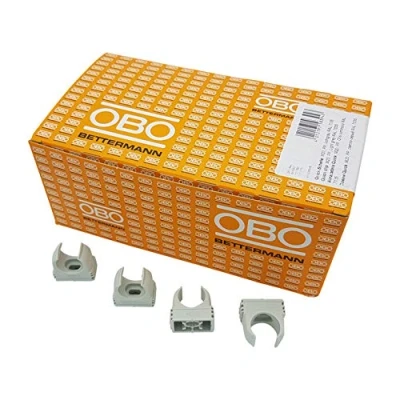 Abbildung von 200x OBO Bettermann M20 Quick Schellen Klemmschelle Rohrschelle anreihbar lichtgrau 20mm 200 Stück