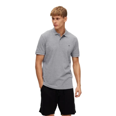 Abbildung von Selected Homme Slhdante SS W NOOS Poloshirt, Herren, Größe: Small, Medium grey melange
