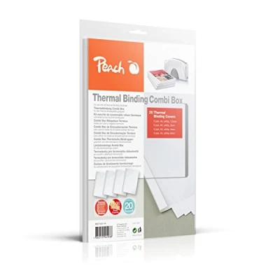 Abbildung von Peach Thermobindemappen Spar Set A4 für 15 60 Blätter 20 Stück assortiert weiss inkl. Foto Album Combi Box Fotoalben 14 30 Fotos 10x15cm PBT100 14A