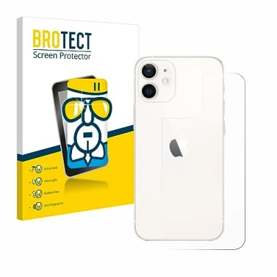 Abbildung von BROTECT Schutzglas für Apple iPhone 12 mini (Rückseite) Schutzfolie Panzer Folie Glas [Extrem Kratzfest 9H, Anti Fingerprint, Ultra Transparent]