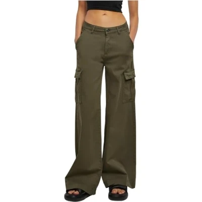 Abbildung von Urban Classics WIDE LEG Twill Cargohose, Damen, Größe: 28, Olive