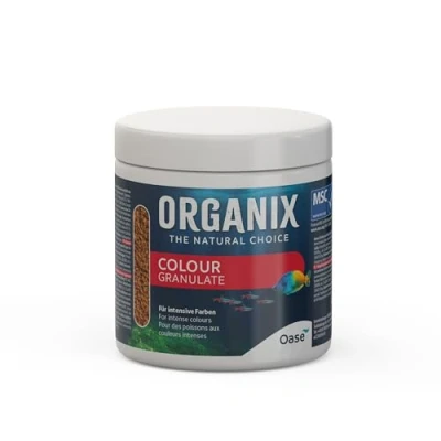 Abbildung von OASE ORGANIX Colour Granulate 250 ml MSC Fischfutter in Granulatform, Aquarienfutter für intensive Farbenpracht, Aquarienfische im Gesellschaftsbecken