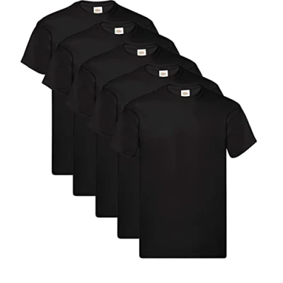 Abbildung von Fruit of the Loom Herren Original T. T Shirt, Schwarz, XL (5er Pack)