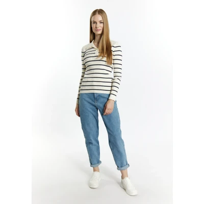 Abbildung von DREIMASTER Maritim Damen Strickpullover XL/XXL / Off White Marine 50% Viskose 28% Polyester 22% Nylon