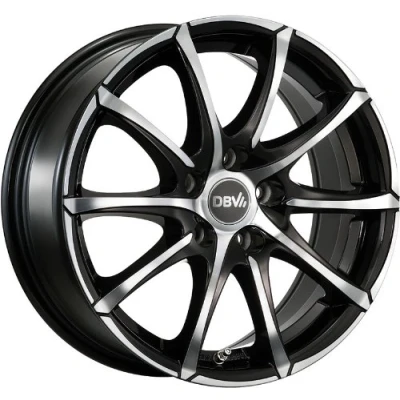 Abbildung von DBV 5 loch 15Zoll 114.3mm Alufelge Tropez schwarz front poliert 36186 Felge