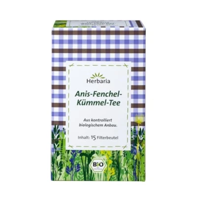 Abbildung von Herbaria Anis Fenchel Kümmel Tee 15FB , 2er Pack (2 x 30 g) Bio