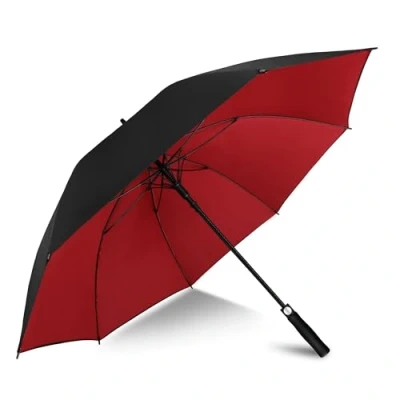 Abbildung von ZOMAKE Regenschirm Sturmfest Groß,L Golf Umbrella Stockschirm mit Auf Zu Automatik für Herren Damen,Travel Schirm Tragegurt(Schwarz/Rot NEW)