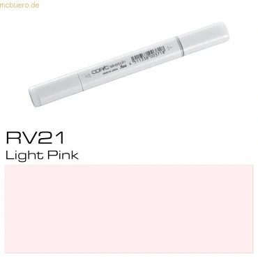 Abbildung von COPIC Sketch Marker Typ RV 21, Light Pink, professioneller Pinselmarker, mit einer Super Brush Spitze und Medium Broad