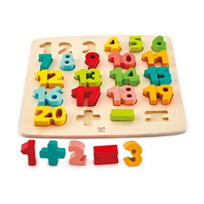 Abbildung von Hape Puzzle MIT Zahlen UND Rechensymbolen Blockspielzeug multicoloured für Kinder, Größe: One Size, Multi coloured