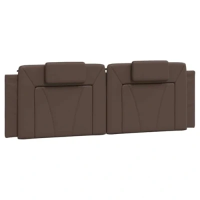 Abbildung von vidaXL Kopfteil Kissen, Kopfteilkissen für Schlafzimmer, Rückenkissen Bett mit Reißverschluss, Kopfpolster Bettkissen, Braun 160cm Kunstleder