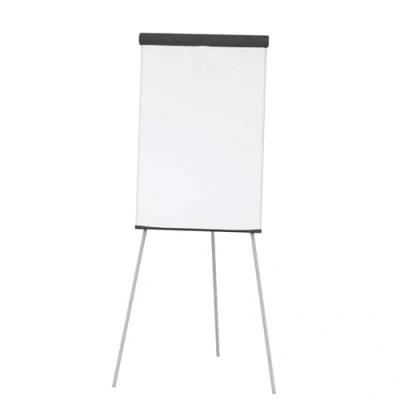 Abbildung von MAUL Flipchart MAULstandard 66x97cm Magnettafel mit Dreibein Gestell Höhenverstellbar Tafel melaminharzbeschichtet für Papier in verschiedenen Formaten Ablage Marker und Stifte Grau