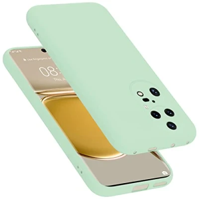Abbildung von Cadorabo Hülle kompatibel mit Huawei P50 PRO Silikon Handyhülle für Case aus flüssigem Kratzfeste und stoßfeste dünne TPU Schutzhülle Liquid HELL GRÜN