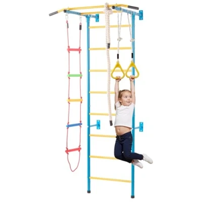 Abbildung von VEVOR Sprossenwand Kletterwand Klettergerüst Kinder 5 in 1 Stahl Fitnessstudio