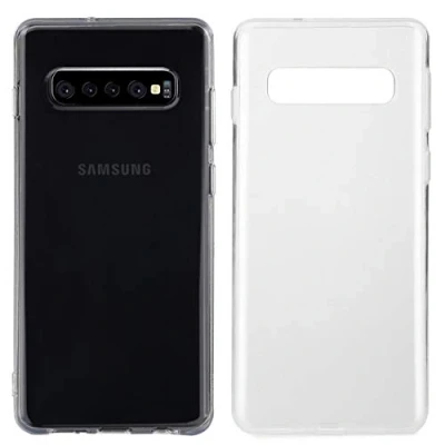 Abbildung von wortek Hülle, kompatibel mit Samsung Galaxy S10+ Silikon Transparent Schutzhülle Kratzfest Liquid Crystal Clear Ultra Dünn Kamera Schutz TPU Soft Case stoßfester Bumper Premium Handyhülle