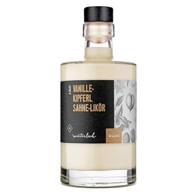 Abbildung von Wajos Vanillekipferl Sahne Likör, 17% vol. 350ml winterlicher Sahnelikör, ideal für ein Likör Geschenkset Frauen