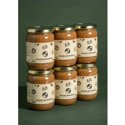 Abbildung von KoRo Haselnussmus 6 x 500 g Ohne Zusätze oder Konservierungsstoffe Aus 100% Haselnüssen Perfekt für Smoothies Bowls, Salatdressings und Brotaufstriche Großes Glas zum Vorteilspreis