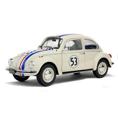 Abbildung von Solido VW Käfer 1303 Racer #53 (beige) Hochwertiges Diecast Modellauto im Maßstab 1:18, legendärer Kult für Sammler &amp; Filmfans