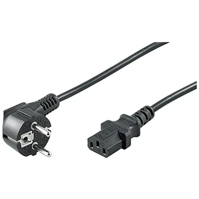 Abbildung von Goobay 50078 Kaltgerätekabel 2,5m / C13 Kaltgerätebuchse &amp; 90 Grad Schutzkontaktstecker Winkelstecker Universelles PC Monitor Stromkabel Netzkabel Schwarz 2,5 m