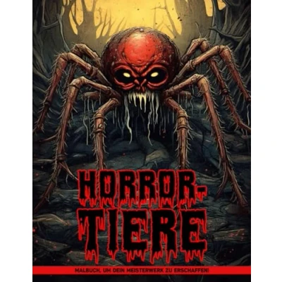 Abbildung von Horror Tiere Malbuch Für Erwachsene: Dunkles Ausmalbild Erwachsene Zur Entspannung Und Stressabbau, Großartige Geschenke Alle Altersgruppen