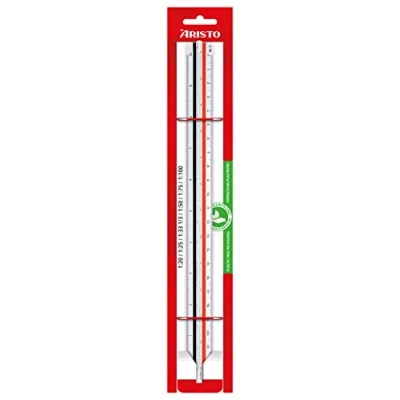 Abbildung von Aristo AR23703EB College Dreikant Maßstab (Reduktion 1:20 :25 :33 1/3 :50 :75 :100, Kunststoff, 30 cm lang) für die Berufsschule (D)