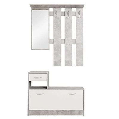 Abbildung von Esidra Dmora Großer Mehrzweckschrank Sillano, multifunktionaler Besenhalterschrank, 3 türiger Kleiderschrank, 116 x 35 190 cm, Weiß