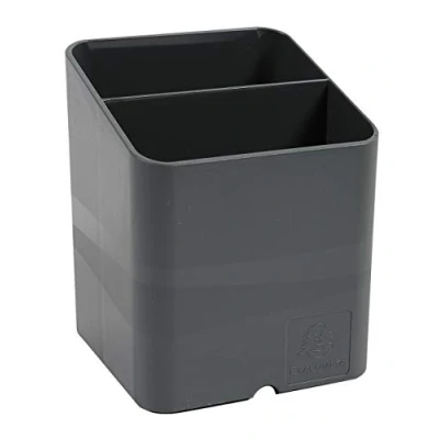 Abbildung von Exacompta 67707D 10er Pack Premium Stiftehalter Pen Cube mit 2 Fächern für mehr Ordnung auf dem Schreibtisch Stifteköcher Stiftebox Aufbewahrungsbox Organizer mausgrau
