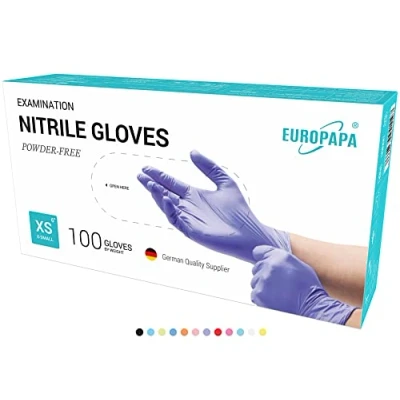 Abbildung von EUROPAPA Nitril Handschuhe 500x Nitrilhandschuhe Einweghandschuhe (latexfrei, puderfrei) puderfrei, latexfrei