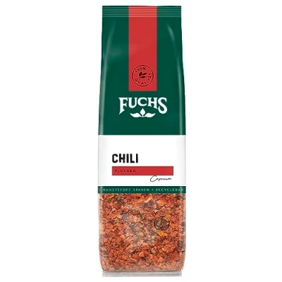 Abbildung von Fuchs Gewürze Chiliflocken im recyclebaren Nachfüllbeutel 50 g