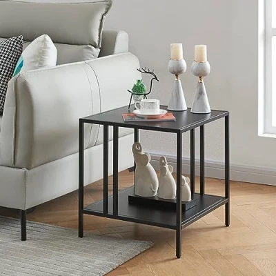 Abbildung von en.casa Beistelltisch, »Kumlinge« Sofatisch aus Stahl 47x45x45cm Schwarz