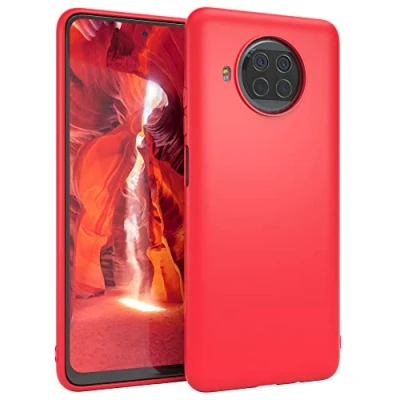 Abbildung von EAZY CASE Handyhülle Silikon mit Kameraschutz kompatibel Xiaomi Mi 10T Lite 5G in Rot, Ultra dünn, Slimcover, Silikonhülle, Hülle, Softcase, Backcover