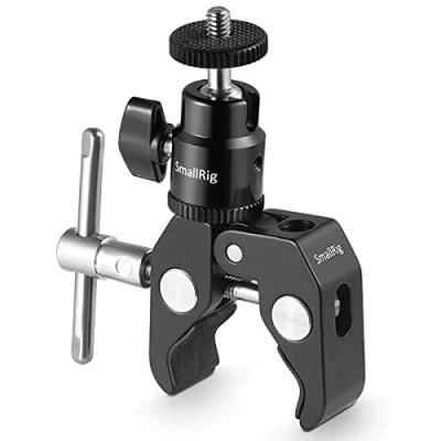 Abbildung von SmallRig Super Clamp Mount mit Mini Kugelkopfhalterung, Blitzschuhadapter 1/4 Schraube für LCD Feldmonitor, LED Leuchten, Blitz, Mikrofon, Gopro, DJI Action 2, Insta360 1124
