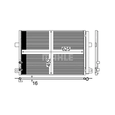 Abbildung von MAHLE ORIGINAL AC 885 000S Klimakondensator mit Trockner 16 13,7 638 VOLKSWAGEN: Amarok Pickup, Pritsche / Fahrgestell