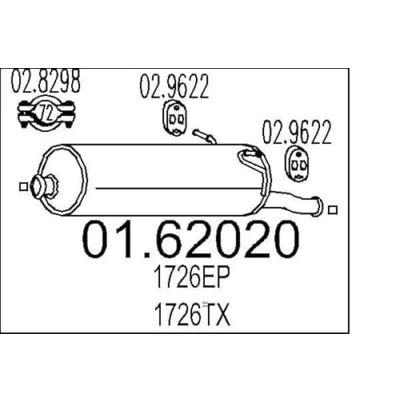 Abbildung von MTS 01.62020 Endschalldämpfer 770 CITROËN: Xsara Picasso
