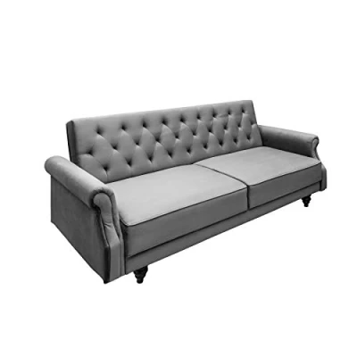 Abbildung von Invicta Interior Chesterfield 3 Sitzer Sofa Maison Belle AFFAIRE 220cm grau Samt mit Schlaffunktion Schlafsofa Schlafcouch