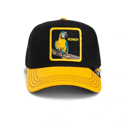 Abbildung von Goorin Bros. The Rowdy Bird Papagei Schwarz Gelb Verstellbare Trucker Cap One Size