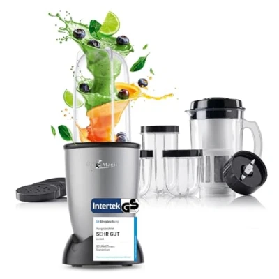 Abbildung von GOURMETmaxx Standmixer Smoothie Maker &amp; 18tlg. Set 400W, 400 W, Elektrischer Mini Mixer 750ml mit 9 Funktione