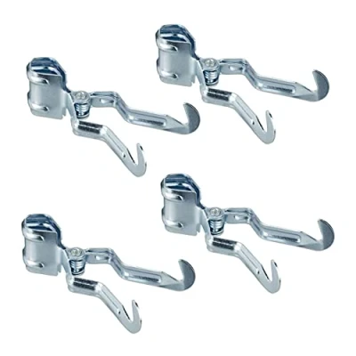 Abbildung von Relaxdays Klemmhaken Camping, 4er Set, Haken für Zeltstangen, bis 25 mm, Metall, Zelt Kleiderhaken zum Klemmen, silber